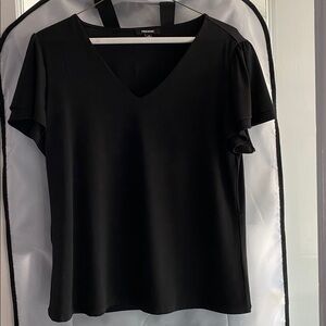 Premise Classic Black V-Neck Blouse